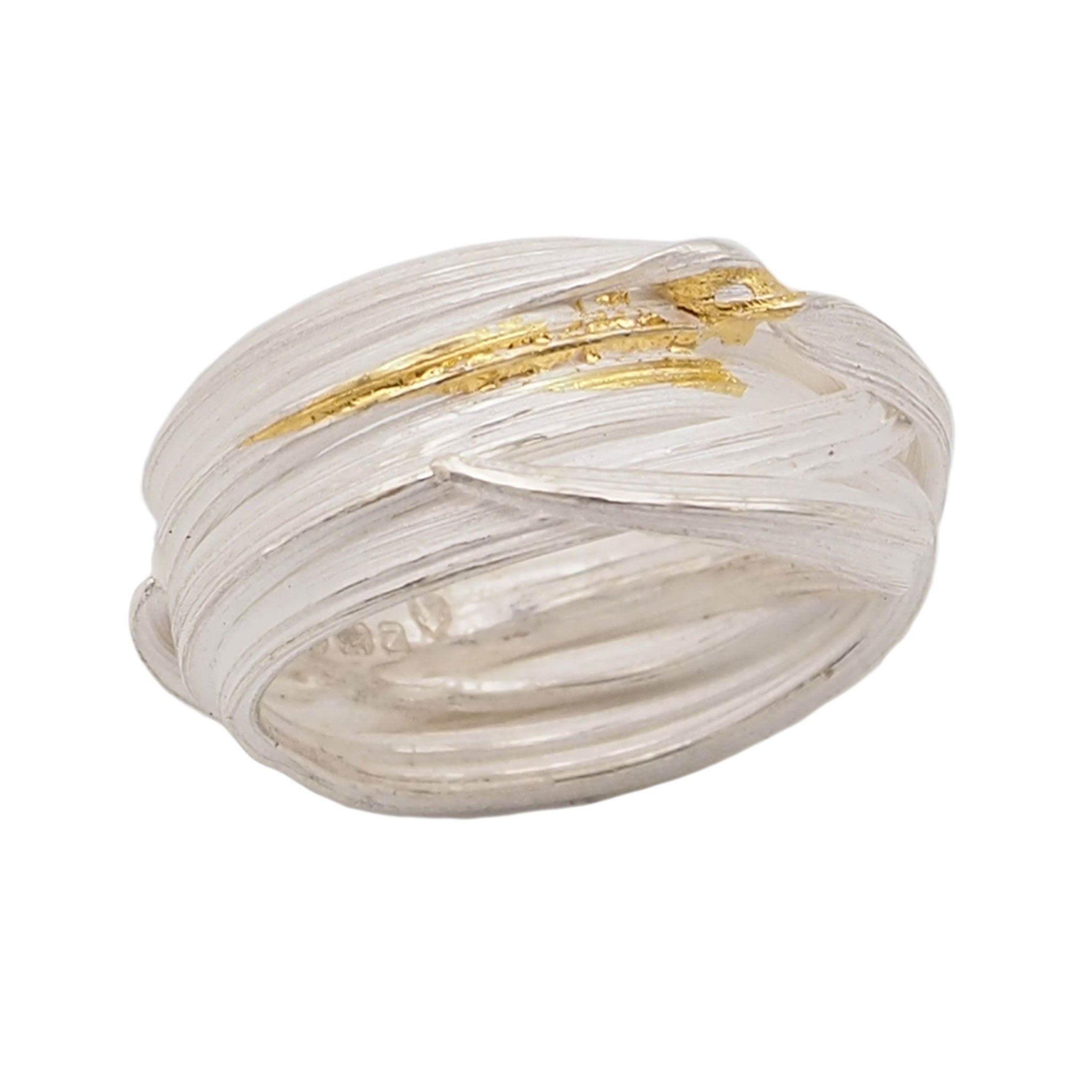 Whisper of Moonlight Silver with 24ct Gold Ring